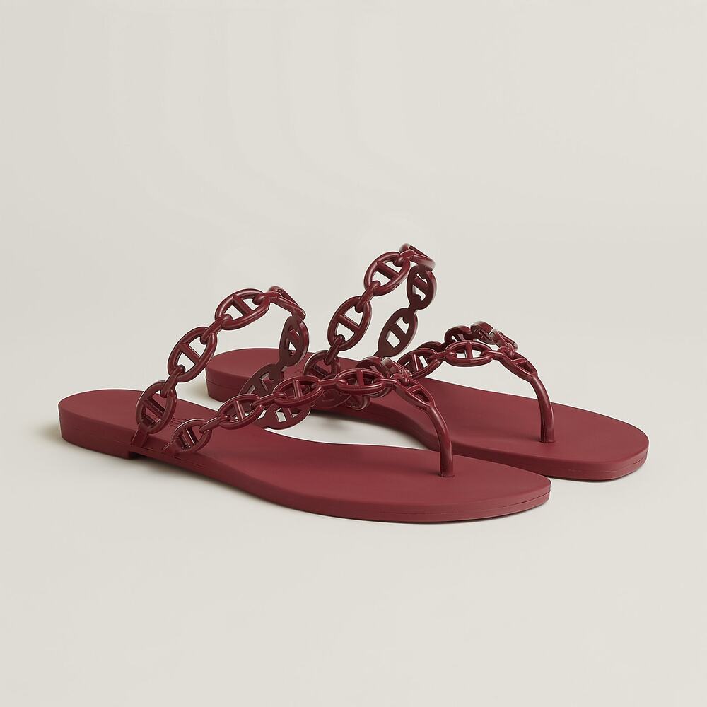 Hermes Island Sandal in Rouge H Size 37 BNIB - Picture 2 of 6